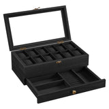 Songmics — Caja de Madera Premium para 12 Relojes