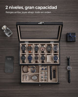 Songmics — Caja de Madera Premium para 12 Relojes