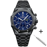 BINBOND B0161 — Reloj Hombre Luminoso Acero Inoxidable