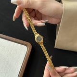 Reloj Mujer Elegante Brazalete Dorado — Cuarzo Minimalista