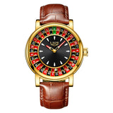 LIGE Las Vegas Roulette — Reloj con Bisel Giratorio