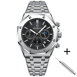 BINBOND B0161 — Reloj Hombre Luminoso Acero Inoxidable