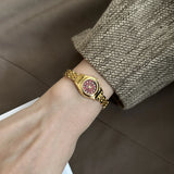Reloj Mujer Elegante Brazalete Dorado — Cuarzo Minimalista